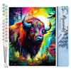 Image de Figured'Art Peinture par Numéro Adulte Bison Coloré Abstrait - Activité Manuelle Kit de Loisir Créatif DIY Numéro d'Art Complet Animaux - 40x50cm sans châssis en bois