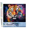 Image de Figured'Art Peinture par Numéro Adulte Tigre Coloré Abstrait - Activité Manuelle Kit de Loisir Créatif DIY Numéro d'Art Complet Animaux - 40x50cm sans châssis en bois