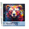 Image de Figured'Art Peinture par Numéro Adulte Ours Coloré Abstrait - Activité Manuelle Kit de Loisir Créatif DIY Numéro d'Art Complet Animaux - 40x50cm sans châssis en bois