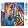 Image de Figured’Art Diamond Painting Broderie Diamant 40x50cm Toile Entière Roulée avec Strass Perles Carrés - Zèbre Coloré Abstrait - Kit Complet 5D DIY Activité Manuelle Loisirs Créatifs Adultes