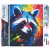 Image de Figured’Art Diamond Painting Broderie Diamant 40x50cm Toile Entière Roulée avec Strass Perles Carrés - Raton laveur Coloré Abstrait - Kit Complet 5D DIY Activité Manuelle Loisirs Créatifs Adultes