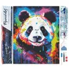 Image de Figured’Art Diamond Painting Broderie Diamant 40x50cm Toile Entière Roulée avec Strass Perles Carrés - Panda Coloré Abstrait - Kit Complet 5D DIY Activité Manuelle Loisirs Créatifs Adultes