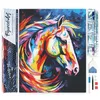 Image de Figured’Art Diamond Painting Broderie Diamant 40x50cm Toile Entière Roulée avec Strass Perles Carrés - Cheval Coloré Abstrait - Kit Complet 5D DIY Activité Manuelle Loisirs Créatifs Adultes
