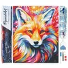 Image de Figured’Art Diamond Painting Broderie Diamant 40x50cm Toile Entière Roulée avec Strass Perles Carrés - Renard Coloré Abstrait - Kit Complet 5D DIY Activité Manuelle Loisirs Créatifs Adultes