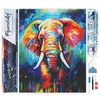Image de Figured’Art Diamond Painting Broderie Diamant 40x50cm Toile Entière Roulée avec Strass Perles Carrés - Éléphant Coloré Abstrait - Kit Complet 5D DIY Activité Manuelle Loisirs Créatifs Adultes