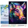 Image de Figured'Art Peinture par Numéro Adulte avec Cadre Sanglier Coloré Abstrait - Activité Manuelle Kit de Loisir Créatif DIY Numéro d'Art Complet Animaux - 40x50cm toile tendue sur châssis