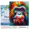 Image de Figured'Art Peinture par Numéro Adulte avec Cadre Orang-outan Coloré Abstrait - Activité Manuelle Kit de Loisir Créatif DIY Numéro d'Art Complet Animaux - 40x50cm toile tendue sur châssis