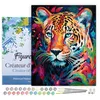 Image de Figured'Art Peinture par Numéro Adulte avec Cadre Léopard Coloré Abstrait - Activité Manuelle Kit de Loisir Créatif DIY Numéro d'Art Complet Animaux - 40x50cm toile tendue sur châssis
