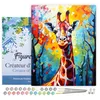Image de Figured'Art Peinture par Numéro Adulte avec Cadre Girafe Colorée Abstraite - Activité Manuelle Kit de Loisir Créatif DIY Numéro d'Art Complet Animaux - 40x50cm toile tendue sur châssis