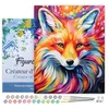 Image de Figured'Art Peinture par Numéro Adulte avec Cadre Renard Coloré Abstrait - Activité Manuelle Kit de Loisir Créatif DIY Numéro d'Art Complet Animaux - 40x50cm toile tendue sur châssis