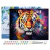 Image de Figured'Art Peinture par Numéro Adulte avec Cadre Tigre Coloré Abstrait - Activité Manuelle Kit de Loisir Créatif DIY Numéro d'Art Complet Animaux - 40x50cm toile tendue sur châssis
