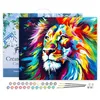 Image de Figured'Art Peinture par Numéro Adulte avec Cadre Lion Coloré Abstrait - Activité Manuelle Kit de Loisir Créatif DIY Numéro d'Art Complet Animaux - 40x50cm toile tendue sur châssis