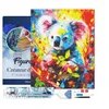 Image de Figured’Art Diamond Painting Broderie Diamant 40x50cm Avec Cadre Toile Tendue Strass Perles Carrés - Koala Coloré Abstrait - Kit Complet 5D DIY Activité Manuelle Loisirs Créatifs Adultes