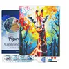 Image de Figured’Art Diamond Painting Broderie Diamant 40x50cm Avec Cadre Toile Tendue Strass Perles Carrés - Girafe Colorée Abstraite - Kit Complet 5D DIY Activité Manuelle Loisirs Créatifs Adultes