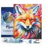 Image de Figured’Art Diamond Painting Broderie Diamant 40x50cm Avec Cadre Toile Tendue Strass Perles Carrés - Renard Coloré Abstrait - Kit Complet 5D DIY Activité Manuelle Loisirs Créatifs Adultes