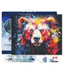 Image de Figured’Art Diamond Painting Broderie Diamant 40x50cm Avec Cadre Toile Tendue Strass Perles Carrés - Ours Coloré Abstrait - Kit Complet 5D DIY Activité Manuelle Loisirs Créatifs Adultes