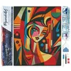 Image de Figured’Art Diamond Painting Broderie Diamant 40x50cm Toile Entière Roulée avec Strass Perles Carrés - Femme abstraite style Picasso - Kit Complet 5D DIY Activité Manuelle Loisirs Créatifs Adultes