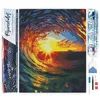 Image de Figured’Art Diamond Painting Broderie Diamant 40x50cm Toile Entière Roulée avec Strass Perles Carrés - Vague et coucher de soleil - Kit Complet 5D DIY Activité Manuelle Loisirs Créatifs Adultes