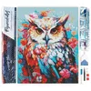 Image de Figured’Art Diamond Painting Broderie Diamant 40x50cm Toile Entière Roulée avec Strass Perles Carrés - Hibou coloré en fleurs - Kit Complet 5D DIY Activité Manuelle Loisirs Créatifs Adultes