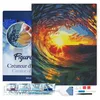 Image de Figured’Art Diamond Painting Broderie Diamant 40x50cm Avec Cadre Toile Tendue Strass Perles Carrés - Vague et coucher de soleil - Kit Complet 5D DIY Activité Manuelle Loisirs Créatifs Adultes