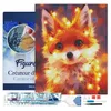 Image de Figured’Art Diamond Painting Broderie Diamant 40x50cm Avec Cadre Toile Tendue Strass Perles Carrés - Petit renard et guirlande éclairée - Kit Complet 5D DIY Activité Manuelle Loisirs Créatifs Adultes