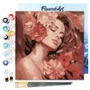 Image de Figured'Art Mini Peinture par Numéro Adulte 20x20cm avec cadre La Belle endormie aux camélias - Petit Format Kit de Loisir Créatif DIY Numéro d'Art Complet