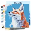 Image de Figured'Art Mini Peinture par Numéro Adulte 20x20cm avec cadre Renard et ciel bleu - Petit Format Kit de Loisir Créatif DIY Numéro d'Art Complet
