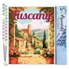 Image de Figured'Art Peinture par Numéro Adulte Affiche de voyage Toscane en fleurs - Activité Manuelle Kit de Loisir Créatif DIY Numéro d'Art Complet - 40x50cm sans châssis en bois