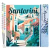 Image de Figured'Art Peinture par Numéro Adulte Affiche de voyage Santorin en fleurs - Activité Manuelle Kit de Loisir Créatif DIY Numéro d'Art Complet - 40x50cm sans châssis en bois