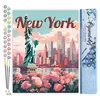 Image de Figured'Art Peinture par Numéro Adulte Affiche de voyage New York en fleurs - Activité Manuelle Kit de Loisir Créatif DIY Numéro d'Art Complet - 40x50cm sans châssis en bois