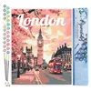 Image de Figured'Art Peinture par Numéro Adulte Affiche de voyage Londres en fleurs - Activité Manuelle Kit de Loisir Créatif DIY Numéro d'Art Complet - 40x50cm sans châssis en bois