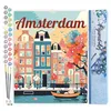 Image de Figured'Art Peinture par Numéro Adulte Affiche de voyage Amsterdam en fleurs - Activité Manuelle Kit de Loisir Créatif DIY Numéro d'Art Complet - 40x50cm sans châssis en bois