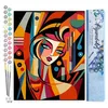 Image de Figured'Art Peinture par Numéro Adulte Femme abstraite style Picasso - Activité Manuelle Kit de Loisir Créatif DIY Numéro d'Art Complet - 40x50cm sans châssis en bois