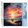 Image de Figured'Art Peinture par Numéro Adulte Couple et coucher de soleil coloré - Activité Manuelle Kit de Loisir Créatif DIY Numéro d'Art Complet - 40x50cm sans châssis en bois