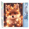 Image de Figured'Art Peinture par Numéro Adulte Petit renard et guirlande éclairée - Activité Manuelle Kit de Loisir Créatif DIY Numéro d'Art Complet - 40x50cm sans châssis en bois