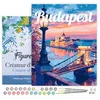 Image de Figured'Art Peinture par Numéro Adulte avec Cadre Affiche de voyage Budapest - Activité Manuelle Kit de Loisir Créatif DIY Numéro d'Art Complet - 40x50cm toile tendue sur châssis