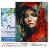 Image de Figured'Art Peinture par Numéro Adulte avec Cadre Femme au foulard rouge - Activité Manuelle Kit de Loisir Créatif DIY Numéro d'Art Complet - 40x50cm toile tendue sur châssis