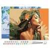 Image de Figured'Art Peinture par Numéro Adulte avec Cadre Femme au turban africain - Activité Manuelle Kit de Loisir Créatif DIY Numéro d'Art Complet - 40x50cm toile tendue sur châssis