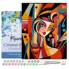 Image de Figured'Art Peinture par Numéro Adulte avec Cadre Femme abstraite style Picasso - Activité Manuelle Kit de Loisir Créatif DIY Numéro d'Art Complet - 40x50cm toile tendue sur châssis