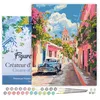 Image de Figured'Art Peinture par Numéro Adulte avec Cadre Voiture classique à Mexico - Activité Manuelle Kit de Loisir Créatif DIY Numéro d'Art Complet - 40x50cm toile tendue sur châssis