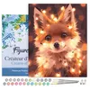 Image de Figured'Art Peinture par Numéro Adulte avec Cadre Petit renard et guirlande éclairée - Activité Manuelle Kit de Loisir Créatif DIY Numéro d'Art Complet - 40x50cm toile tendue sur châssis