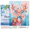 Image de Figured'Art Peinture par Numéro Adulte avec Cadre Cerf coloré en fleurs - Activité Manuelle Kit de Loisir Créatif DIY Numéro d'Art Complet - 40x50cm toile tendue sur châssis