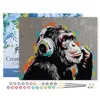 Image de Figured'Art Peinture par Numéro Adulte avec Cadre Street Art Singe Funky - Activité Manuelle Kit de Loisir Créatif DIY Numéro d'Art Complet - 40x50cm toile tendue sur châssis