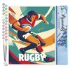 Image de Figured'Art Peinture par Numéro Adulte Affiche sportive Rugby - Activité Manuelle Kit de Loisir Créatif DIY Numéro d'Art Complet - 40x50cm sans châssis en bois