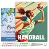 Image de Figured'Art Peinture par Numéro Adulte avec Cadre Affiche sportive Handball - Activité Manuelle Kit de Loisir Créatif DIY Numéro d'Art Complet - 40x50cm toile tendue sur châssis