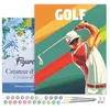 Image de Figured'Art Peinture par Numéro Adulte avec Cadre Affiche sportive Golf - Activité Manuelle Kit de Loisir Créatif DIY Numéro d'Art Complet - 40x50cm toile tendue sur châssis