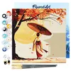 Image de Figured'Art Mini Peinture par Numéro Adulte 20x20cm avec cadre Marche paisible d'une Geisha - Petit Format Kit de Loisir Créatif DIY Numéro d'Art Complet