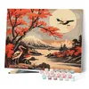Image de Figured'Art Peinture par Numéro Adulte avec Cadre - 40x50cm Toile tendue sur Châssis - Kit Loisir Créatif Détente - Déco DIY - Grues et vue sur le Mont Fuji