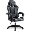 Image de Amstrad AMS-800-BLACK Fauteuil/Chaise de Bureau Gamer Coloris Noir & Gris- Coussin Lombaire & appuie tête