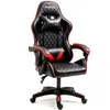 Image de Amstrad Ultimate-BK-Ruby Fauteuil/Chaise de Bureau Gamer Coloris Noir & Rouge - Coussin Lombaire & appuie tête